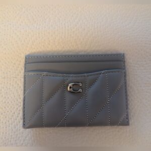 Coach Gray Quilted Card Holder